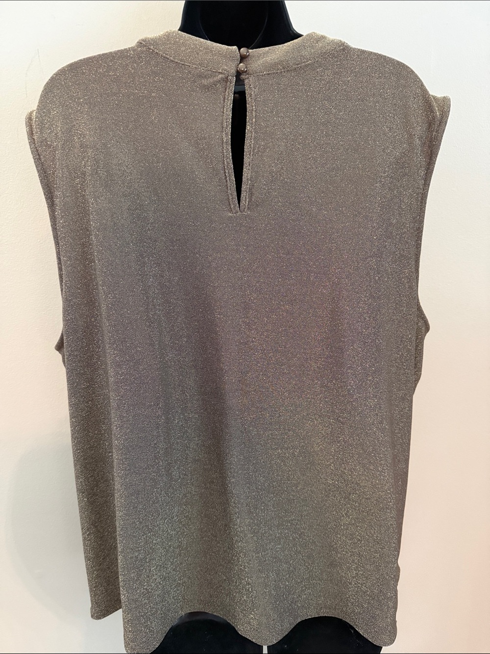 Worthington Metallic Bronze Cowl Neck Sleeveless Top nylon spandex blend size 2X - Picture 6 of 11